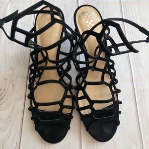 Vince Camuto Suede Caged Heels